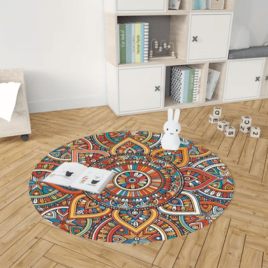 ALFOMBRA ANTIDESLIZANTE REDONDA 200 CM PISO HOGAR DECORATIVA - 2