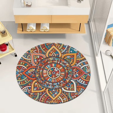 ALFOMBRA ANTIDESLIZANTE REDONDA 200 CM PISO HOGAR DECORATIVA - 4