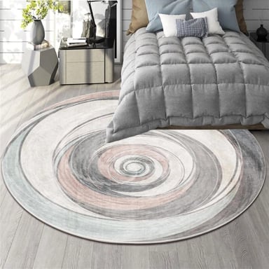 ALFOMBRA ANTIDESLIZANTE REDONDA 200 CM PISO HOGAR DECORATIVA - 2