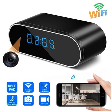 CÁMARA INTELIGENTE ESPÍA WIFI RELOJ DESPERTADOR 1080P HD VISIÓN NOCTURNA - 1