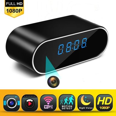 CÁMARA INTELIGENTE ESPÍA WIFI RELOJ DESPERTADOR 1080P HD VISIÓN NOCTURNA - 2