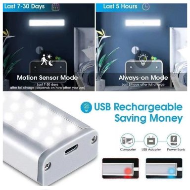 BARRA LUZ LED INTELIGENTE CON SENSOR DE MOVIMIENTO RECARGABLE - 2