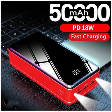 CARGADOR PORTÁTIL POWER BANK 50000 MAH 3USB TIPO C LIGHTNING LINTERNA - 4