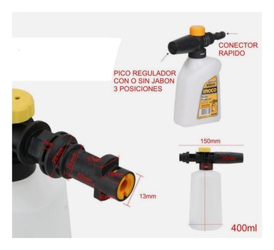 RECIPIENTE DE JABÓN INGCO 400 ML PARA HIDROLAVADORA AMFP4002 - 5