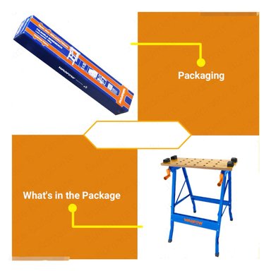 BANCO WADFOW TRABAJO PLEGABLE 100 KG 60X63X75 CM WWE1525 - 5