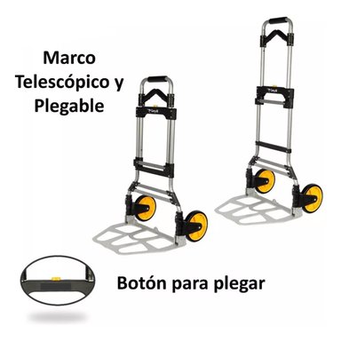CARRO PLEGABLE SIN MARCA 150 KG 52 X 50 X 115 CM TIPO YEGUA ASA ACERO - 2