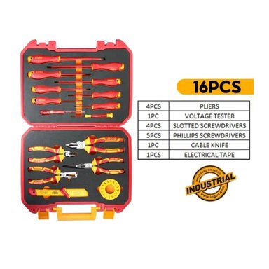 SET HERRAMIENTAS AISLADOS VDE INGCO INDUSTRI 16 PZ HKITH1601 - 2