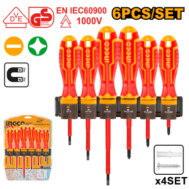 SET DESTORNILLADORES ELECTRICOS AISLADO 6PCS INGCO HKISD0608 - 1