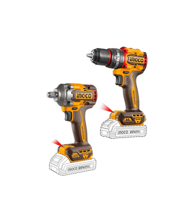 SET TALADRO PERCUTOR + LLAVE DE IMPACTO INGCO +ACC CKLI20275 - 5