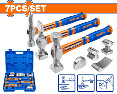 SET JUEGO DE MARTILLOS PARA CARROCERIA 7 PZS WADFOW WHZ1D07 - 1
