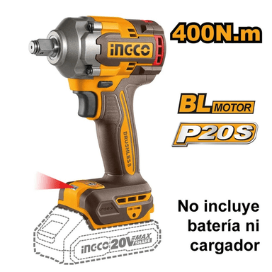 PISTOLA LLAVE DE IMPACTO BL 20V 400 NM 1/2 INGCO CIWLI20401 - 6