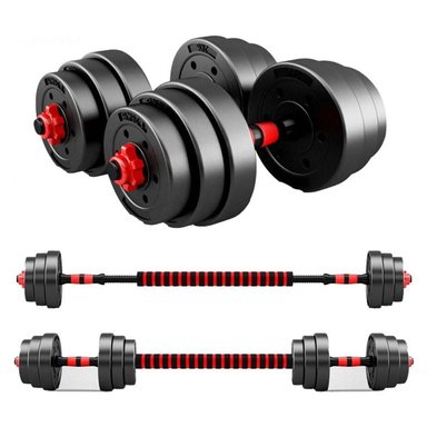 SET MANCUERNAS Y BARRA UNIBLES 30KG AJUSTABLES - 1