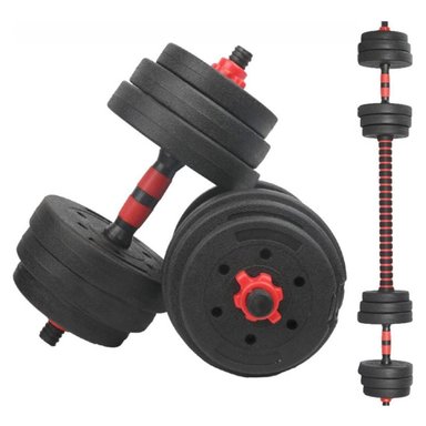 SET MANCUERNAS Y BARRA UNIBLES 30KG AJUSTABLES - 2