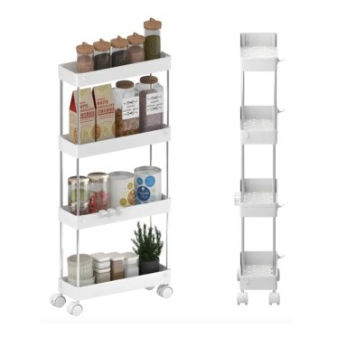 Estante Organizador Baño 4 Niveles Carrito Multifuncional Color Blanco - 3