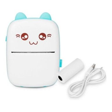 IMPRESORA CLICK VENTAS MINI TÉRMICA PORTÁTIL GATITO BLUETOOTH AZUL - 3