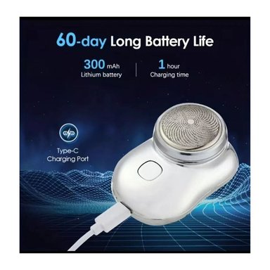RECORTADOR CLICK VENTAS MINI AFEITADORA HOMBRES PORTÁTIL CABLE USB PLATEADO - 5
