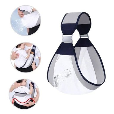 PORTABEBÉ CLICK VENTAS FULAR CANGURO ERGONÓMICO BOLSA APOYO GRIS - 2