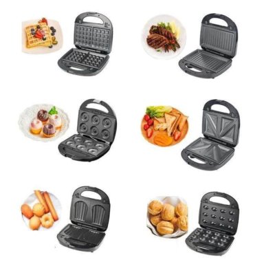 MÁQUINA DONAS CLICK VENTAS 6 EN 1 SANDWICHERA WAFFLES PARRILLA NUECES - 3