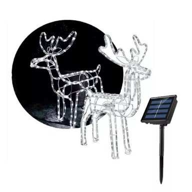 RENO NAVIDEÑO LUZ LED SOLAR DECORATIVO 120CM BLANCO - 1