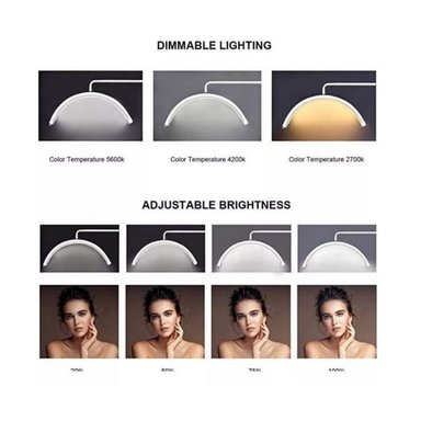 LÁMPARA LED CLICK VENTAS MEDIA LUNA BLANCA ESTÉTICA PARA PESTAÑAS CEJAS CUTIS - 2