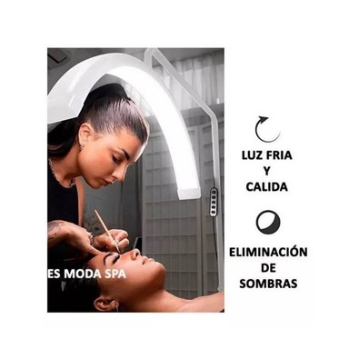LÁMPARA LED CLICK VENTAS MEDIA LUNA BLANCA ESTÉTICA PARA PESTAÑAS CEJAS CUTIS - 3
