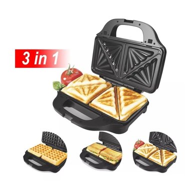 MAQUINA SANDWICHERA PARRILLA WAFLERA MULTIFUNCIONAL 3 EN 1 - 1