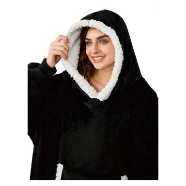 POLERON HODDIE FRAZADA MANTA LUMINOSA CON CAPUCHA SUDADERA PIJAMA - 3