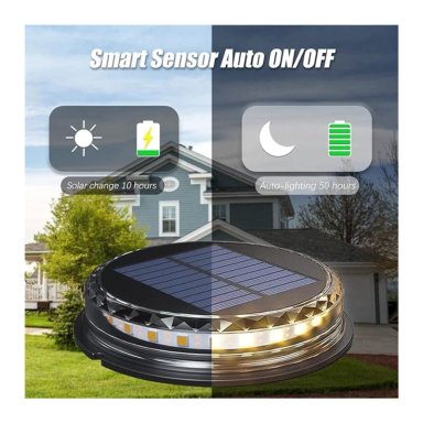 LÁMPARA CLICK VENTAS DISCO SOLAR IMPERMEABLE ESTACA JARDIN LUZ CALIDA - 6