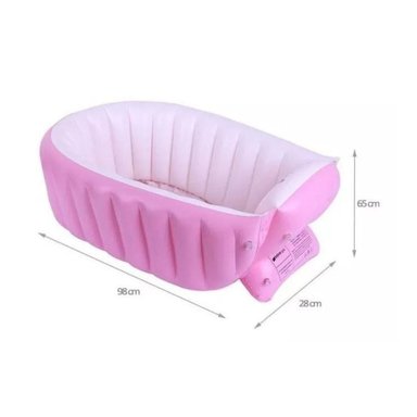 BAÑERA CLICK VENTAS INFLABLE PLEGABLE BEBÉ CON ANTIDESLIZANTE DUCHA ROSA - 2