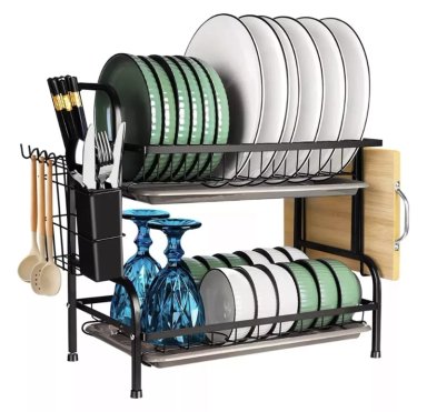 ESCURRIDOR DE PLATOS 2 NIVELES DE METAL ACERO INOXIDABLE - 1