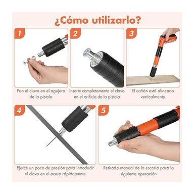 PISTOLA CLICK VENTAS HERRAMIENTA REMACHADORA MANUAL FIJACIÓN CLAVO - 3