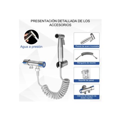 KIT CLICK VENTAS DUCHA ROCIADOR BIDET PARA INODORO 304 PULVERIZADOR - 3