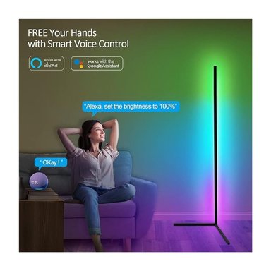 LAMPARA DE PIE RGB ESQUINERO LUZ LED CONTROL FLOORLAMP - 3