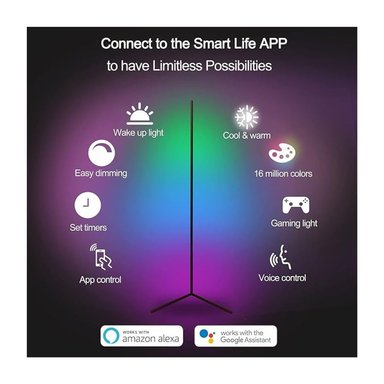 LAMPARA DE PIE RGB ESQUINERO LUZ LED CONTROL FLOORLAMP - 5