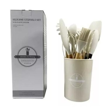 SET COCINA 12 PCS SILICONA ANTIADHERENTES GASTRONOMICOS GRIS - 2