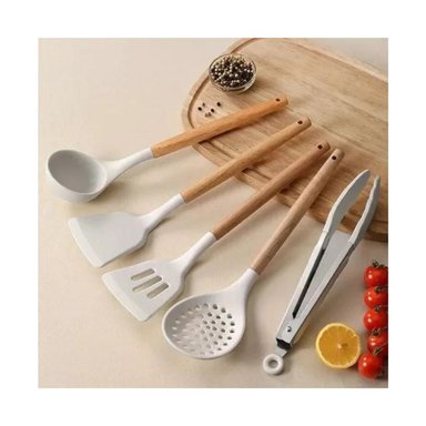 SET COCINA 12 PCS SILICONA ANTIADHERENTES GASTRONOMICOS GRIS - 4