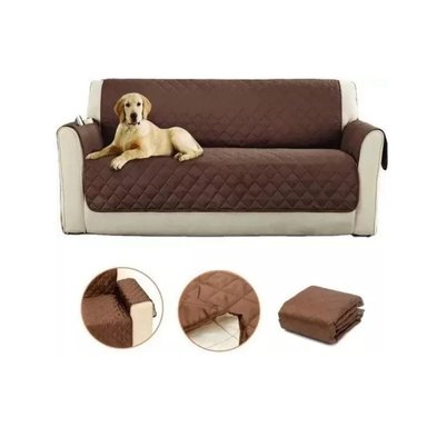 FUNDA COBERTOR CLICK VENTAS CUBRE SILLÓN 3 CUERPOS PLAZAS SOFÁ ASIENTO CAFÉ - 2