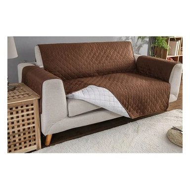 FUNDA COBERTOR CLICK VENTAS CUBRE SILLÓN 3 CUERPOS PLAZAS SOFÁ ASIENTO CAFÉ - 3