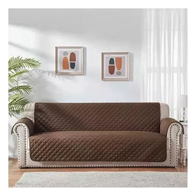 FUNDA COBERTOR CLICK VENTAS CUBRE SILLÓN 3 CUERPOS PLAZAS SOFÁ ASIENTO CAFÉ - 5