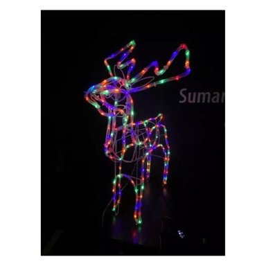 RENO NAVIDEÑO LUZ LED SOLAR DECORATIVO 90CM MULTICOLOR - 3