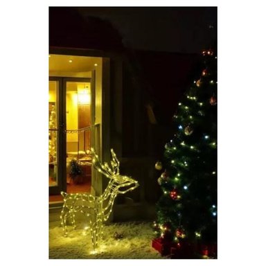 RENO NAVIDEÑO LUZ LED SOLAR DECORATIVO 90CM AMARILLO - 3