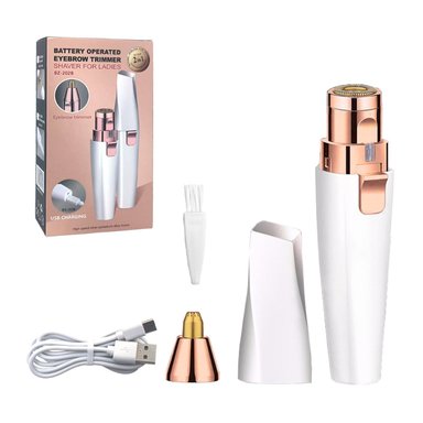 DEPILADORA FACIAL Y CEJAS RECARGABLE USB BLANCO CON LED BLANCO TN - 1