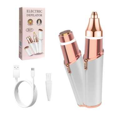 DEPILADORA FACIAL Y CEJAS RECARGABLE USB BLANCO CON LED BLANCO TN - 2