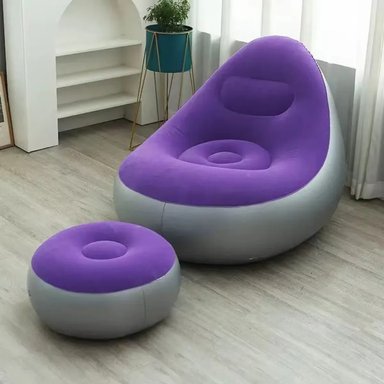 SILLON INFLABLE PUFF TUMBONA CON REPOSA PIES SOFA INFLABLE CF - 8