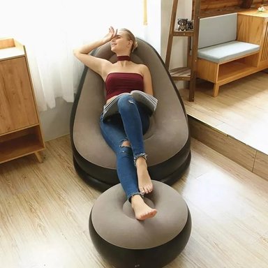 SILLON INFLABLE PUFF TUMBONA CON REPOSA PIES SOFA INFLABLE CF - 10