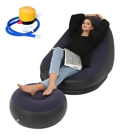 SILLON INFLABLE PUFF TUMBONA CON REPOSA PIES SOFA INFLABLE CF - 11