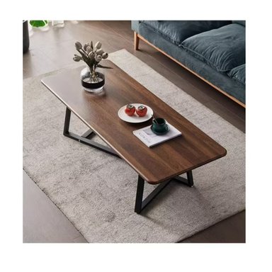MESA DE CENTRO RECTANGULAR ELEGANTE COLOR CAFE - 1