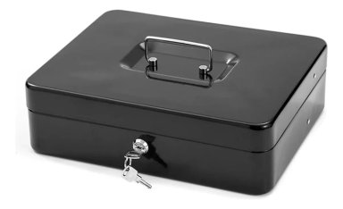 CAJA FUERTE MEDIANA NEGRO DE METAL PARA EFECTIVO - 2