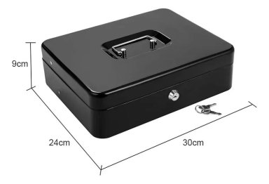 CAJA FUERTE MEDIANA NEGRO DE METAL PARA EFECTIVO - 3