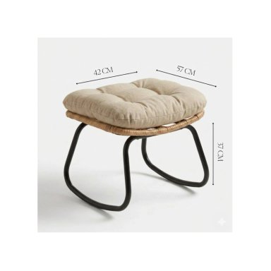 SILLA MECEDORA BOHO PAPASAN NIDO + REPOSA PIES MODERNA COLOR BEIGE - 4